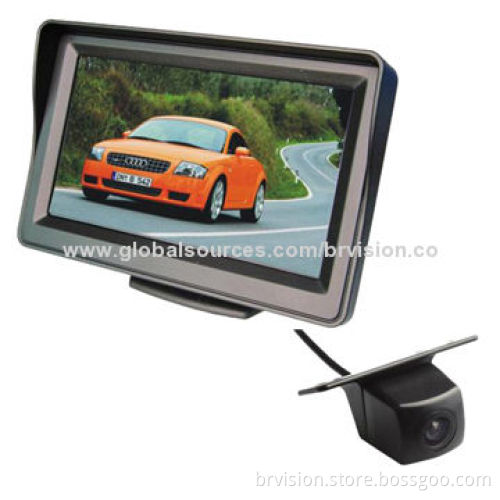 Car rearview system, 4.3-inch digital monitor with wide view angle waterproof camera